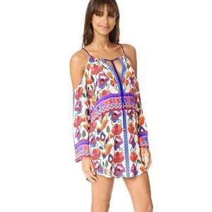 NWOT Nanette Lepore Antigua Cover-Up Tunic Dress Size M Colorful Floral Aztec